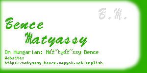 bence matyassy business card